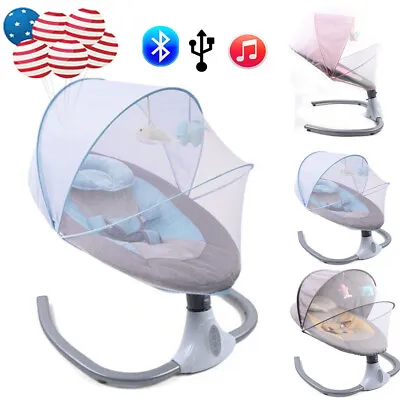 $99.04 • Buy Electric Rocker Baby Swing Infant Portable Cradle Bouncer Seat Music Timer W/ RC