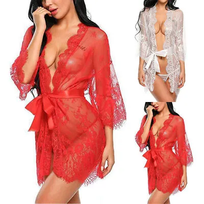 $11.97 • Buy Frau Sexy Lace Lingerie Babydoll G-String Underwear Nightdress Nightwear Nightie