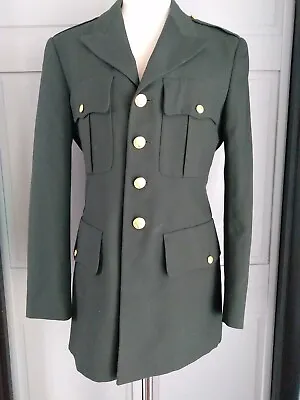 DeRossi & Son Military Army Green Coat Dress Blazer Jacket Uniform Men's Sz 38R • $34.99