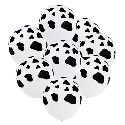  36pcs 12 Inches Cow Printing Balloons Black And White Balloons Latex Balloons • £9.48