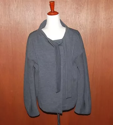 MARNI Women's 46 Gray 100% Wool Jacket Made In Italy Strap Collar Asymmetric • $139.95