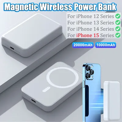 20000mAh Magnetic Wireless Power Bank Portable Mag Safe Charger Fast Charging • $14.29
