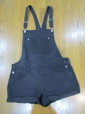 $12.99 • Buy No Boundaries Bib Overalls Denim Distressed Shortalls Black Wash Size XL RELAXED