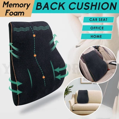 $24.92 • Buy Black Memory Foam Lumbar Back Support Cushion Pillow Home Car Office Seat Chair