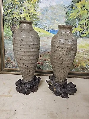 Pair Antique Chinese Song To Yuan Cizhou Meiping Vase With Base • $499