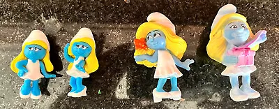 Smurfette Figures Lot Of 4 McDonald’s/Vintage Flower Gift Pose-able GUC • $10