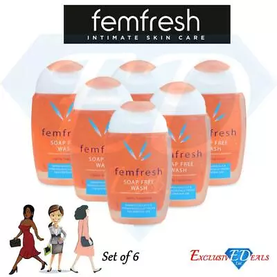 £12.95 • Buy 6 X Femfresh Daily Intimate Hygiene Wash Soap Free Lightly Fragranced 150ml