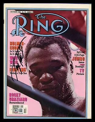 Larry Holmes Autographed Signed Ring Magazine Beckett BAS QR #BK08864 • $29