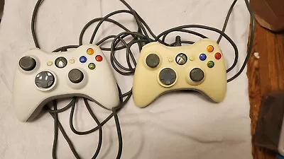 OEM Authentic Microsoft Xbox 360 Wired USB White Controller!  2 Controllers • $25