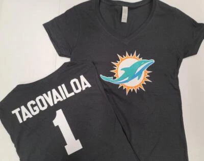 $23.99 • Buy 20826 Womens NFL Apparel MIAMI DOLPHINS V-Neck Football Jersey Shirt BLACK New
