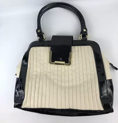 Jasper Conran Bag Black & Cream Debenhams Handbag Top Handles S331 • £8.10