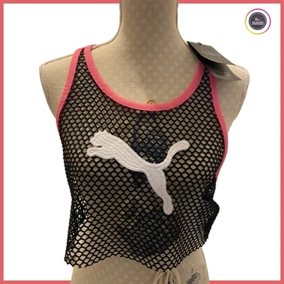 $92.01 • Buy Puma X Fenty By Rihanna Mesh Cropped Tank Top Black - UK 12