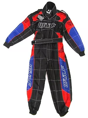 Wulfsport Kids Blue Red Motocross RACE SUIT OVERALLS ATV Quad Off Road PIT BIKE • £27.95