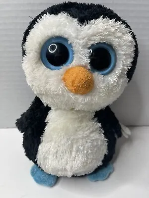 TY Beanie Boos Waddles The Penguin Plush 6” Toy Solid Eyes With Purple Tag 2010 • $12.99