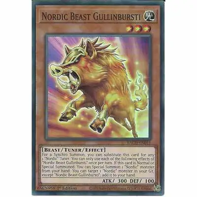 Nordic Beast Gullinbursti BACH-EN011 1st Edition Super Rare YuGiOh Trading Card • £0.99