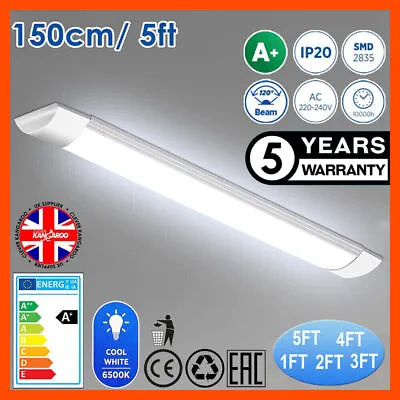 LED Strip Lights Batten Tube Light Office Shop Ceiling Lamp 2FT 4FT 5FT 6FT6500K • £8.75