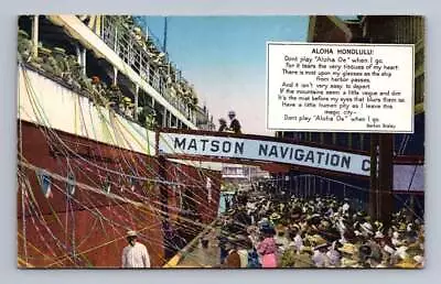 Matson Navigation Co  Aloha Honolulu  Rare Antique Hawaii Steamship ~1910s • $12.99