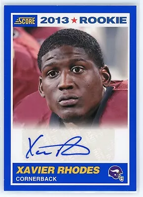 2013 Score Xavier Rhodes 1989 Retro Blue Rookie Auto Vikings • $9.25