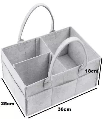 Baby Diaper Caddy Organizer Portable Nursery Storage Bin Felt Basket 36x25x18 • £10