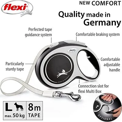 Flexi New Comfort Retractable Tape Dog Lead Extending Leash Small Medium Large • £20.36