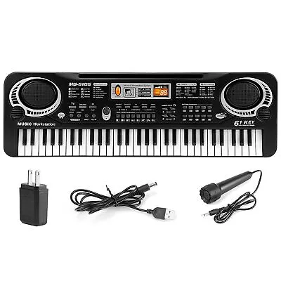 $28.99 • Buy 61 Keys Smart Digital Piano Keyboard Portable Kid Electronic Instrument With Mic
