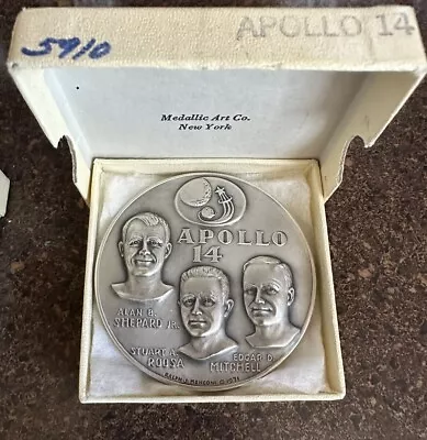 Medallic Art APOLLO 14 4.64 Ounce 1971 Silver Medal #5910 .999 Fine Original Box • $225