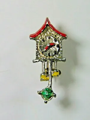 Mini Enamel Cuckoo Clock Christmas Brooch Pin B5692 • $2.42