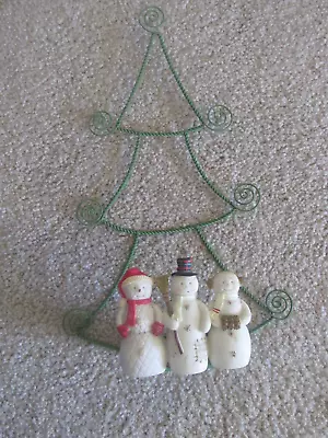 Hallmark Napkin/Paper Plate/Card Holder Snowman Metal Christmas Tree 11.5x8.5  • $8.99