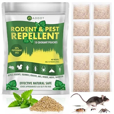 Natural Peppermint Oil Mice Rodent Rat Repellent 10 Pack Pest Insect Control • $19.99