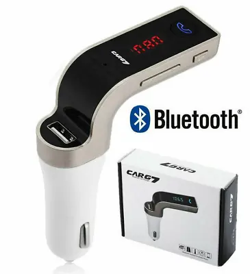 Bluetooth G7 Car Kit Handsfree FM Transmitter Radio MP3 Player USB Charger & AUX • £8.99
