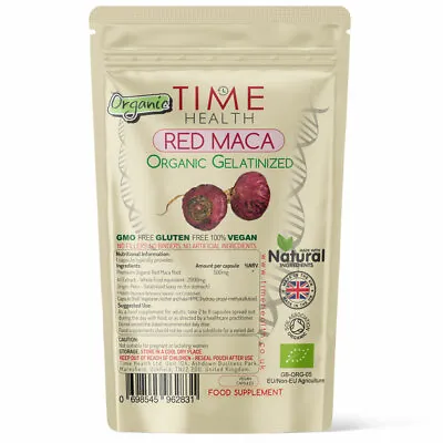 £7.99 • Buy Time Health Organic Red Maca Root Capsules - 2000mg Extract Gelatinized 