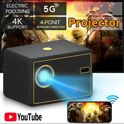 WiFi Video Projector 50000 Lumens 1080P LED HDMI Home Theater Cinema 4K • $79.99
