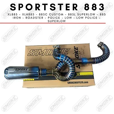 Exhaust Custom 2 Into 1 Fit Harley Davidson Sportster 883 2004-2020 Full System • $430