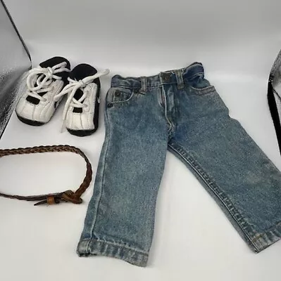 My Twinn 23  Boy Doll CLOTHES ONLY - Blue Jeans Leather Braided Belt Shoes • $18