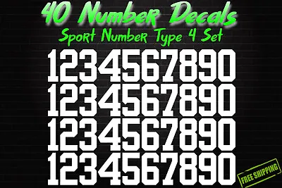 0-9 Numbers Vinyl Sticker Decal Sheet 40 Total Numbers Sport Number Type • $3.49