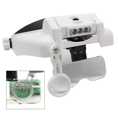 £25.06 • Buy Headband LED Lamp Visor Head Loupe Bright Magnifier W/ Lens Magnifying Glass