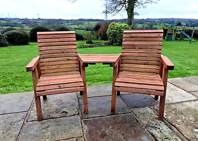 Wooden Garden Furniture Love Seats Companion Set Jack And Jill • £169