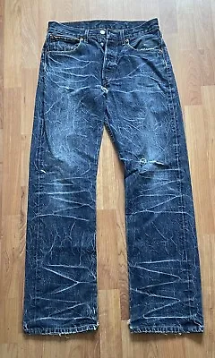 Levi's 501 Original Fit Men's Jeans - 32W/32L Blue Acidwash • £10.99