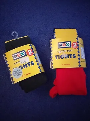 £6 • Buy Pex Cotton Tights 3-5 Years,1 Pair Bottle Green And 1 Pair Red