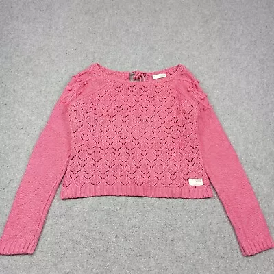 Odd Molly Jumper 3 - L Pink 5% Cashmere 21% Wool Open Knit Sweater 927 Large • £41.99