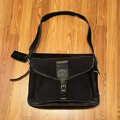 JW Hulme Black Leather Messenger Bag - Made In USA • $59.99