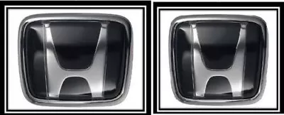 HONDA JDM CIVIC PRELUDE CRX ACCORD HOOD & TRUNK BLACK EMBLEM BADGE2 7/8 X 2  3/8 • $24.99