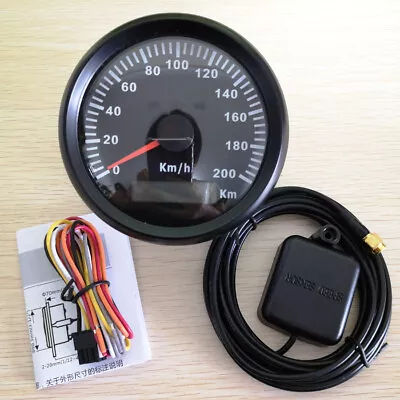 85MM Black 200KM/H GPS Speedometer With Indicator Light For Car Truck Marine UTV • $126.50