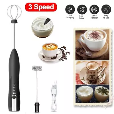 Electric Milk Frother Handheld Drink Foamer Coffee Mixer Egg Beater Double Whisk • $8.92