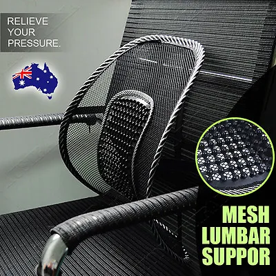 $11.57 • Buy Mesh Back Rest Lumbar Support Office Chair Van Car Seat Home Pillow Cushion  AU
