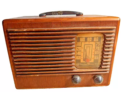 Vintage Emerson Tube Radio Model 8CW-334-2 Wood Art Deco Radio • $149