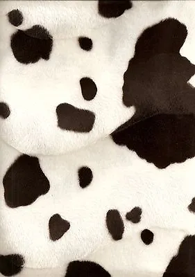 Brown Cow Animal Print Faux Fur/Velour Velboa Fabric/Material - 1 Full Metre • £9.50