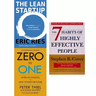 $33.15 • Buy Lean Startup Zero To One 7 Habits Of Highly Effective Collection 3 Books Set NEW