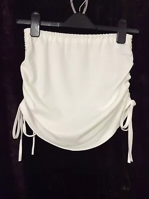 White Cinched Side Mini Skirt - One Size Brand New • $12.43