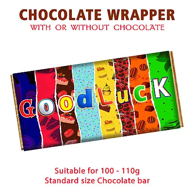 Good Luck Congratulations Chocolate Bar Wrapper Novelty Gift Present Anniversary • £1.99